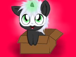 Size: 1600x1200 | Tagged: safe, artist:auroraswirls, oc, oc only, pony, unicorn, base used, box, glowing horn, horn, pony in a box, solo, unicorn oc