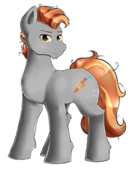 Size: 1000x1294 | Tagged: safe, artist:pixelbombpop, oc, oc:copper flare, earth pony, pony, male, solo, stallion