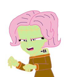 Size: 853x937 | Tagged: safe, artist:bigpurplemuppet99, fluttershy, equestria girls, alternate hairstyle, frankenstein, frankenstein's monster, open mouth