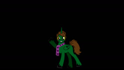 Size: 1280x720 | Tagged: safe, oc, oc only, alicorn, pony, pony creator, black background, clothes, looking at you, scarf, simple background, solo, youtuber