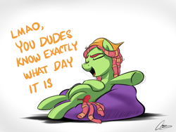 Size: 2673x2012 | Tagged: safe, artist:oinktweetstudios, tree hugger, pony, april 20th, high res, solo