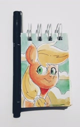 Size: 1302x2048 | Tagged: safe, artist:raph13th, applejack, earth pony, pony, traditional art, watercolor painting