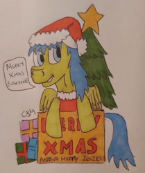 Size: 1178x1409 | Tagged: safe, artist:rapidsnap, oc, oc:rapidsnap, christmas, holiday, merry christmas, season greetings