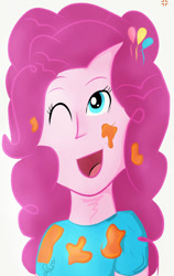 Size: 561x890 | Tagged: safe, artist:samyvillaly, pinkie pie, human, equestria girls, female, one eye closed, solo, wink