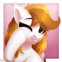 Size: 3000x3000 | Tagged: safe, artist:nika-rain, oc, pegasus, pony, cute, female, prize, simple background, smiling, solo