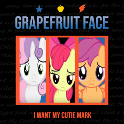 Size: 1000x1000 | Tagged: safe, artist:grapefruitface1, apple bloom, scootaloo, sweetie belle, pony, cutie mark crusaders, grapefruit face, parody, single cover, the police, trio