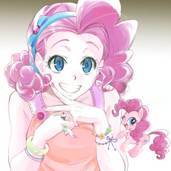 Size: 1704x1706 | Tagged: safe, artist:5mmumm5, pinkie pie, earth pony, pony, equestria girls, anime, female, human ponidox, nail polish, self ponidox