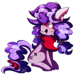 Size: 894x894 | Tagged: safe, artist:jxst-starly, oc, oc:cinnabyte, pony, adorkable, bandana, cute, dork, glasses, smiling