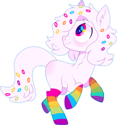 Size: 1280x1359 | Tagged: safe, artist:daydreamprince, oc, oc only, earth pony, pony, clothes, male, rainbow socks, simple background, socks, solo, stallion, striped socks, transparent background