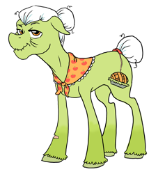 Size: 1957x2061 | Tagged: safe, artist:phobicalbino, granny smith, earth pony, pony, elderly, female, mare, scar, simple background, solo, white background