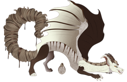 Size: 1540x996 | Tagged: safe, artist:bijutsuyoukai, oc, oc only, draconequus, food pony, original species, cookies and cream, crouching, draconequified, draconequus oc, food, food draconequus, simple background, solo, species swap, transparent background