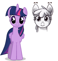 Size: 240x250 | Tagged: safe, artist:sasha-flyer, twilight sparkle, twilight sparkle (alicorn), alicorn, pony, animated, animated png, ear twitch, floppy ears, gif, simple background, solo, transparent background