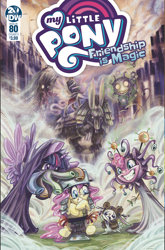 Size: 1186x1800 | Tagged: safe, artist:sararichard, derpibooru import, idw, angel bunny, fluttershy, pinkie pie, twilight sparkle, twilight sparkle (alicorn), alicorn, earth pony, pegasus, pony, rabbit, spoiler:comic, spoiler:comic80, animal, beholder, cover, dungeons and dragons, female, illithid, larp, mare, mind flayer, official comic, ogres and oubliettes