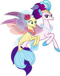 Size: 3963x5032 | Tagged: safe, artist:vector-brony, princess skystar, queen novo, seapony (g4), my little pony: the movie, the ending of the end, duo, female, high res, mother and child, mother and daughter, parent and child, simple background, transparent background, vector