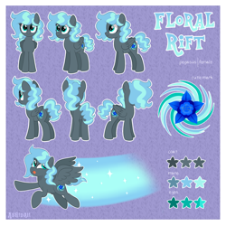 Size: 1496x1494 | Tagged: safe, artist:ashidaii, oc, oc:floral rift, pegasus, pony, female, mare, reference sheet, solo