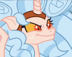 Size: 640x509 | Tagged: safe, screencap, cozy glow, alicorn, pony, the ending of the end, alicornified, angry, cozycorn, cropped, female, giant demon alicorn cozy glow, helmet, race swap, smiling, solo