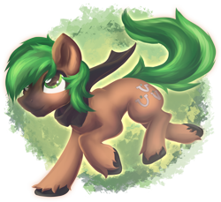 Size: 1800x1649 | Tagged: safe, artist:amura-of-jupiter, oc, oc only, oc:jaeger, oc:jaeger sylva, earth pony, pony, clothes, commission, cutie mark, looking up, male, scarf, simple background, smiling, stallion, trotting, unshorn fetlocks