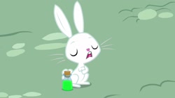 Size: 1920x1080 | Tagged: safe, screencap, angel bunny, rabbit, she talks to angel, animal, eyes closed, male, potion, solo, vial