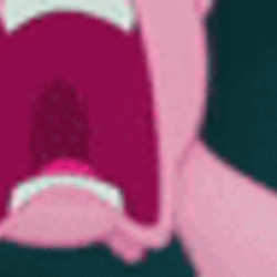 Size: 400x400 | Tagged: safe, edit, edited screencap, screencap, pinkie pie, earth pony, pony, my little pony: the movie, animated, close-up, cropped, eye, eyes, female, gif, mare, mouth, open mouth, solo