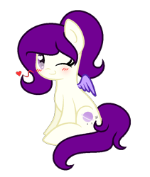 Size: 647x766 | Tagged: safe, artist:darbypop1, oc, oc:violet moon, pony, base used, female, mare, one eye closed, simple background, solo, transparent background, wink