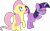 Size: 4897x3000 | Tagged: safe, artist:sollace, fluttershy, twilight sparkle, twilight sparkle (alicorn), alicorn, pegasus, pony, a bird in the hoof, .svg available, behaving like a bird, bipedal, duo, raised leg, simple background, transparent background, vector