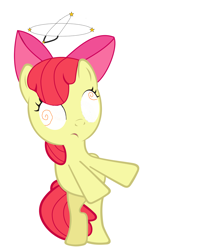 Size: 3625x4412 | Tagged: safe, apple bloom, pony, the super speedy cider squeezy 6000, circling stars, dizzy, solo, swirly eyes