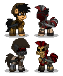 Size: 300x360 | Tagged: safe, artist:venombronypl, pony, decanus, fallout, fallout: new vegas, legion, legion legate, ncr, ncr ranger, ncr veteran armor, ncr veteran ranger, pony town, simple background