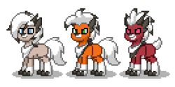 Size: 400x200 | Tagged: safe, artist:venombronypl, pony, lycanroc, lycanroc dusk, lycanroc midday, lycanroc midnight, pokémon, pony town, simple background