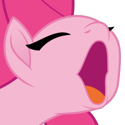 Size: 4096x4096 | Tagged: safe, artist:amarthgul, pinkie pie, earth pony, pony, .ai available, .svg available, :o, absurd resolution, eyes closed, faic, female, mare, open mouth, poggers, ponk, simple background, smiling, solo, transparent background, vector, wat
