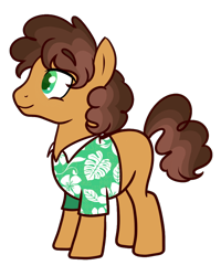 Size: 800x1000 | Tagged: safe, artist:bubaiuv, oc, earth pony, pony, clothes, magical gay spawn, male, offspring, parent:cheese sandwich, parent:quibble pants, shirt, simple background, solo, stallion, transparent background