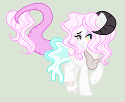 Size: 1280x1050 | Tagged: safe, artist:rose-moonlightowo, oc, hybrid, pony, base used, female, interspecies offspring, offspring, parent:discord, parent:fluttershy, parents:discoshy, simple background, solo