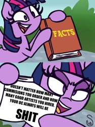 Size: 760x1015 | Tagged: safe, twilight sparkle, twilight sparkle (alicorn), alicorn, pony, book, exploitable meme, meme, op is a cuck, op is trying to start shit, twilight's fact book