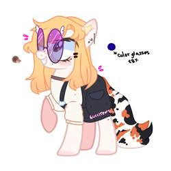 Size: 2000x2000 | Tagged: safe, artist:fliyingrainbow, oc, oc:serendipity, earth pony, pony, clothes, female, glasses, mare, simple background, solo, white background
