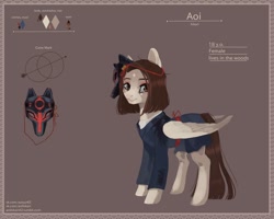 Size: 1000x800 | Tagged: safe, artist:aoiyui, oc, oc:aoi, pegasus, pony, clothes, mask, reference sheet, solo