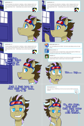 Size: 1502x2254 | Tagged: safe, artist:jitterbugjive, doctor whooves, oc, oc:neosurgeon, pony, doctor who, lovestruck derpy, solo, tardis