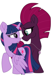 Size: 5992x8777 | Tagged: safe, artist:ejlightning007arts, tempest shadow, twilight sparkle, twilight sparkle (alicorn), alicorn, pony, unicorn, broken horn, cute, female, horn, lesbian, shipping, tempestbetes, tempestlight, twiabetes