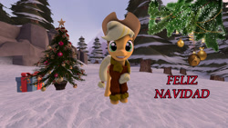 Size: 1920x1080 | Tagged: safe, artist:juanjobelic, derpibooru import, applejack, earth pony, pony, christmas, holiday