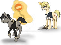 Size: 1024x759 | Tagged: safe, artist:aryabehsk, pony, anime, durarara, izaya orihara, ponified, shizuo heiwajima