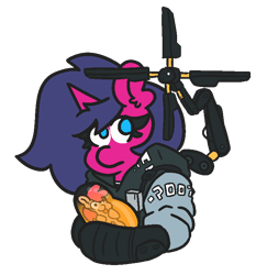 Size: 700x750 | Tagged: safe, artist:threetwotwo32232, oc, oc:fizzy pop, oc:wafflecakes, earth pony, pony, unicorn, death stranding, female, mare, mlem, parody, silly, tongue out