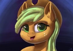 Size: 2388x1668 | Tagged: safe, artist:coldmix, derpibooru import, applejack, earth pony, pony, bust, portrait, solo