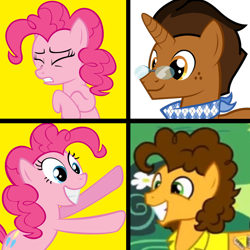 Size: 1300x1300 | Tagged: artist needed, safe, derpibooru import, cheese sandwich, pinkie pie, oc, oc:copper plume, earth pony, pony, cheesepie, female, hotline bling, male, meme, shipping, straight, waifu thief