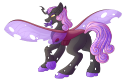Size: 4760x3126 | Tagged: safe, artist:amazing-artsong, oc, oc:heart's desire, changeling, male, purple changeling, simple background, solo, transparent background