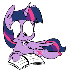 Size: 480x510 | Tagged: safe, artist:pinkiespresent, twilight sparkle, twilight sparkle (alicorn), alicorn, pony, book, cute, female, mare, prone, reading, simple background, solo, twiabetes, white background