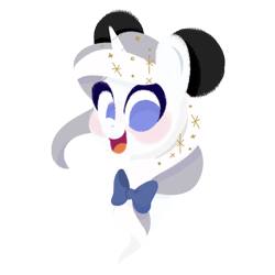 Size: 1024x1024 | Tagged: safe, artist:herfaithfulstudent, oc, oc only, oc:day dreamer, pony, unicorn, bow, bust, mickey ears, simple background, solo