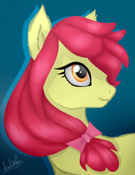 Size: 1400x1800 | Tagged: safe, artist:aselita selter, apple bloom, earth pony, pony, bust, portrait, solo