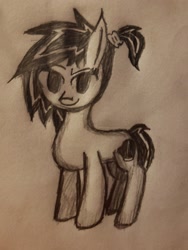 Size: 2677x3569 | Tagged: safe, artist:antique1899, oc, oc only, oc:uppercute, earth pony, pony, lineart, monochrome, solo, traditional art