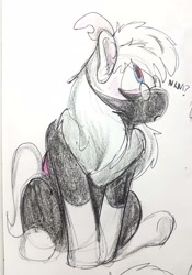 Size: 2060x2936 | Tagged: safe, artist:euspuche, oc, oc:bur glar, pony, blushing, glasses, looking up, male, simple background, surprised, traditional art, white background