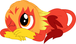 Size: 3574x2101 | Tagged: safe, artist:porygon2z, oc, oc only, oc:heatwave, griffon, chickub, solo