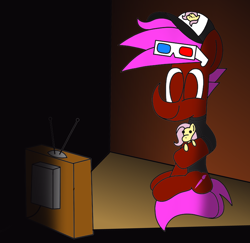 Size: 3936x3824 | Tagged: safe, artist:rainbowbacon, oc, oc:rainbowbacon, pony, hat, pegasus oc, plushie, television