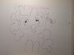 Size: 2048x1536 | Tagged: safe, artist:imalou, pinkie pie, earth pony, irl, meme, photo, solo, traditional art